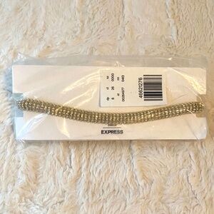 Rhinestones Gold Choker.